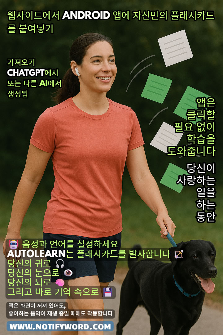 AUTOLEARN이 플래시카드를 쏘아요 — 귀 🎧, 눈 👁️, 머리 🧠 그리고 기억 💾 속으로 바로
